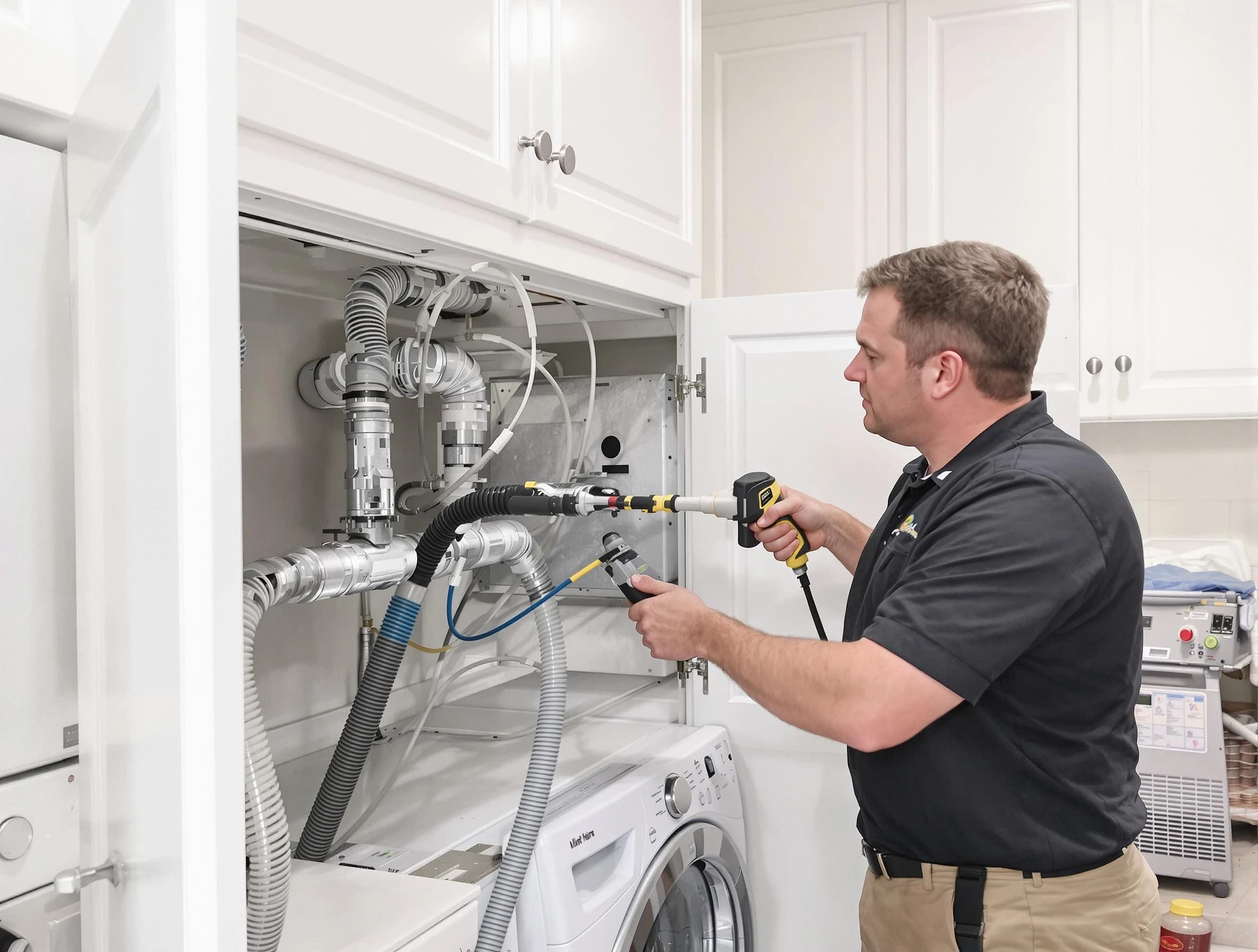 Slaughterville Dryer Vent Cleaning professional removing severe blockage from a clogged dryer vent in Slaughterville
