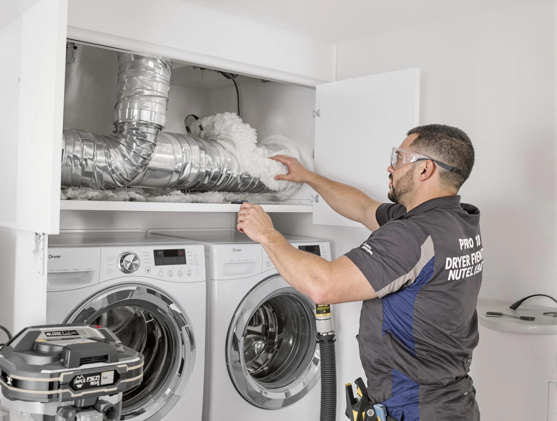 Slaughterville Dryer Vent Cleaning certified technician performing specialized gas dryer vent cleaning in Slaughterville