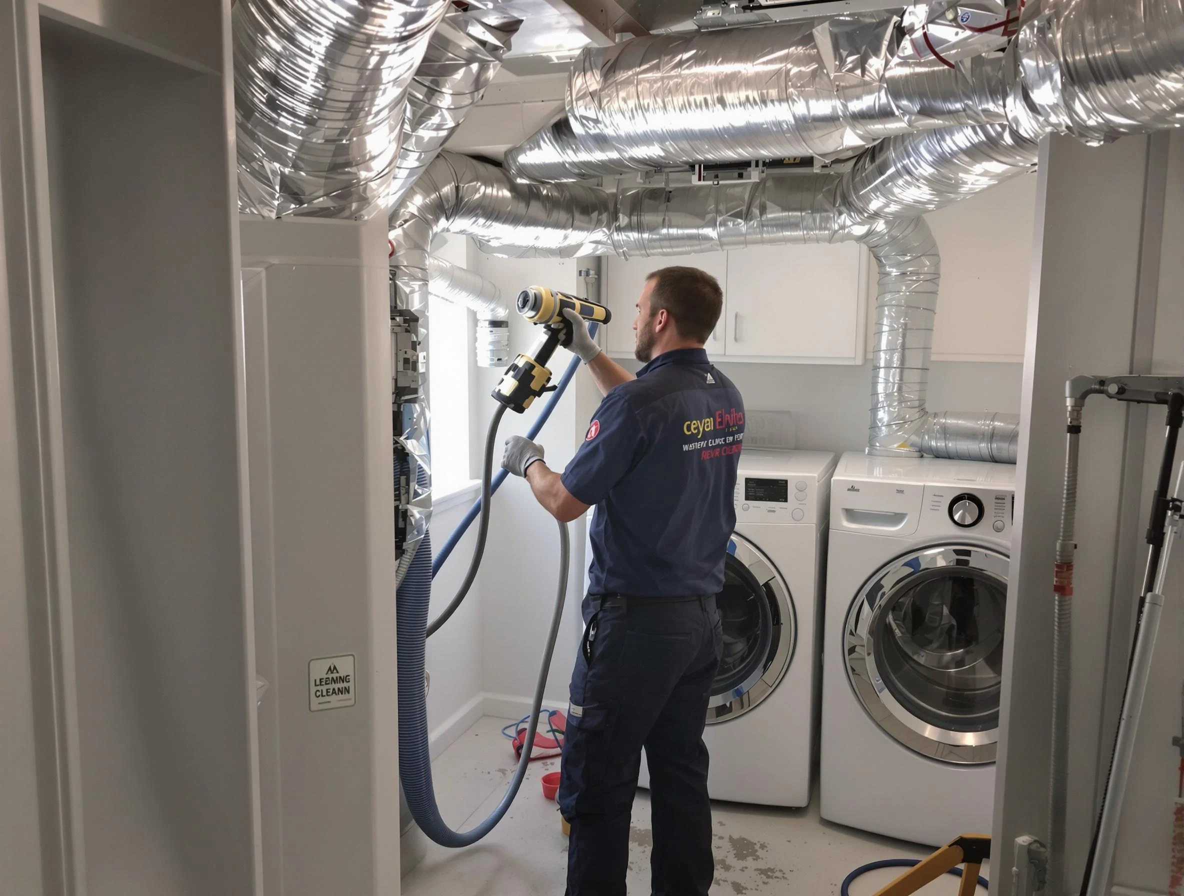 Slaughterville Dryer Vent Cleaning specialist using advanced equipment for thorough duct cleaning in Slaughterville